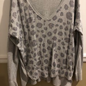 Cheetah print gray sweater